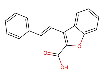3-(2-Phenylethenyl)-1-benzofuran-2-carboxylic acid structure