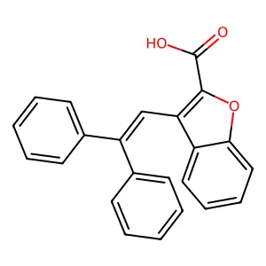 3-(2,2-Diphenylethenyl)-1-benzofuran-2-carboxylic acid structure