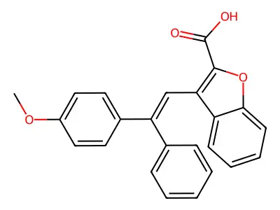 3-[2-(4-Methoxyphenyl)-2-phenylethenyl]-1-benzofuran-2-carboxylic acid structure