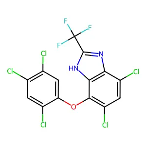 5,7-dichloro-4-(2,4,5-trichlorophenoxy)-2-(trifluoromethyl)-1H-benzimidazole structure