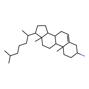 Cholest-5-ene, 3-(iodo-125I)-, (3beta)- structure