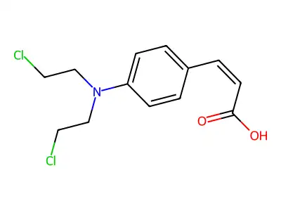 (Z)-3-[4-[bis(2-chloroethyl)amino]phenyl]prop-2-enoic acid structure