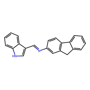 9H-fluoren-2-amine,n-(1h-indol-3-ylmethylene)- structure