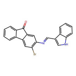 3-Bromo-2-(indol-3-ylidenemethylamino)fluoren-9-one structure