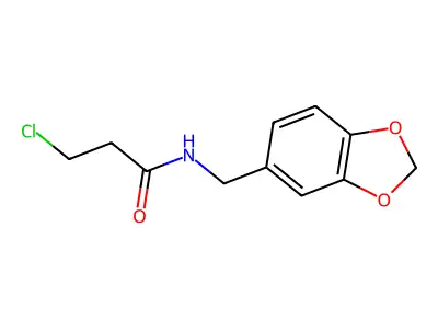 N-(1,3-benzodioxol-5-ylmethyl)-3-chloropropanamide structure