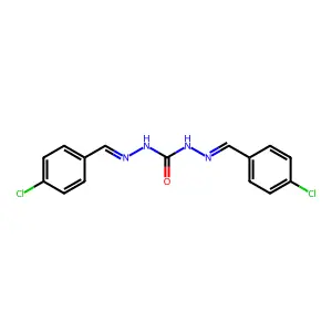 N,2-Bis[(4-chlorophenyl)methylidene]hydrazine-1-carbohydrazonic acid structure