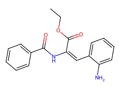 Ethyl 3-(2-aminophenyl)-2-benzamidoprop-2-enoate structure