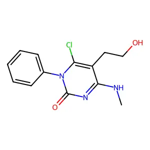 6-Chloro-5-(2-hydroxyethyl)-4-(methylamino)-1-phenylpyrimidin-2-one structure