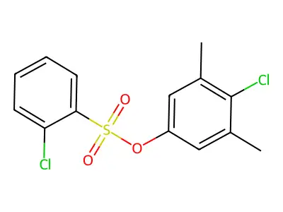 Benzenesulfonic acid, chloro-, 4-chloro-3,5-dimethylphenyl ester structure
