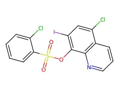 Benzenesulfonic acid, chloro-, 5-chloro-7-iodo-8-quinolinyl ester structure