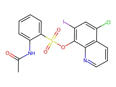 Benzenesulfonic acid, (acetylamino)-, 5-chloro-7-iodo-8-quinolinyl ester structure