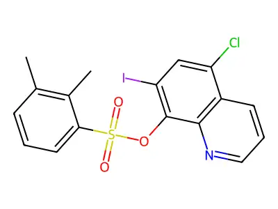 Benzenesulfonic acid, dimethyl-, 5-chloro-7-iodo-8-quinolinyl ester structure