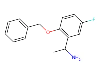 1-[2-(Benzyloxy)-5-fluorophenyl]ethan-1-amine structure
