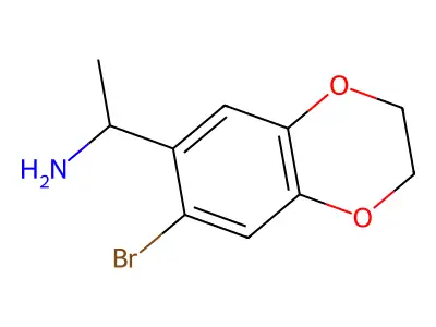 1-(7-Bromo-2,3-dihydro-1,4-benzodioxin-6-yl)ethan-1-amine structure