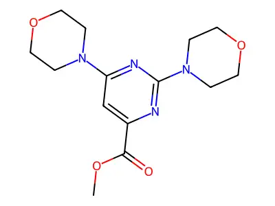 Methyl 2,6-dimorpholinopyrimidine-4-carboxylate structure