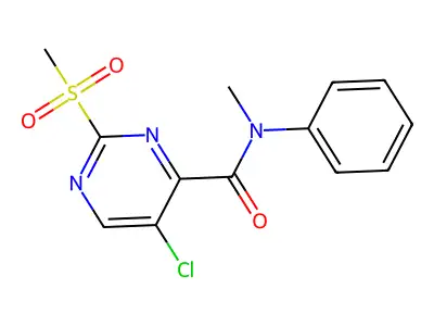 5-chloro-N-methyl-2-(methylsulfonyl)-N-phenylpyrimidine-4-carboxamide structure