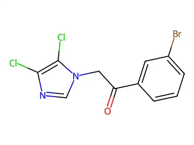1-(3-bromophenyl)-2-(4,5-dichloro-1H-imidazol-1-yl)ethan-1-one structure
