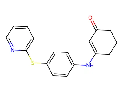 3-{[4-(Pyridin-2-ylsulfanyl)phenyl]amino}cyclohex-2-en-1-one structure