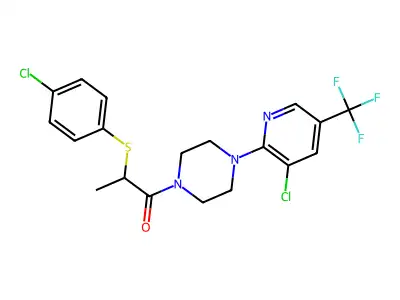 2-(4-CHLOROPHENYLTHIO)-1-(4-(3-CHLORO-5-(TRIFLUOROMETHYL)(2-PYRIDYL))PIPERAZINYL)PROPAN-1-ONE structure