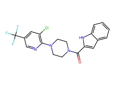 4-(3-CHLORO-5-(TRIFLUOROMETHYL)(2-PYRIDYL))PIPERAZINYL INDOL-2-YL KETONE structure