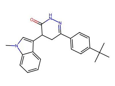 6-(4-tert-butylphenyl)-4-(1-methyl-1H-indol-3-yl)-2,3,4,5-tetrahydropyridazin-3-one structure