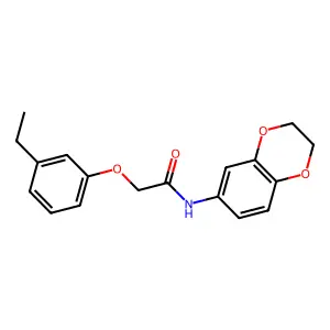 N-(2,3-dihydro-1,4-benzodioxin-6-yl)-2-(3-ethylphenoxy)acetamide structure