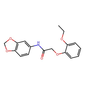 N-(2H-1,3-benzodioxol-5-yl)-2-(2-ethoxyphenoxy)acetamide structure