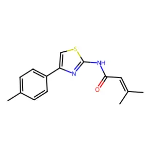 3-methyl-N-[4-(4-methylphenyl)-1,3-thiazol-2-yl]but-2-enamide structure