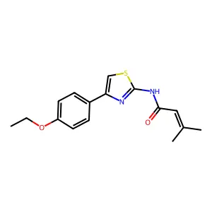 N-[4-(4-ethoxyphenyl)-1,3-thiazol-2-yl]-3-methylbut-2-enamide structure