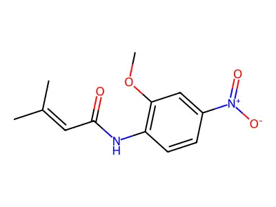 N-(2-methoxy-4-nitrophenyl)-3-methylbut-2-enamide structure
