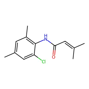 N-(2-chloro-4,6-dimethylphenyl)-3-methylbut-2-enamide structure