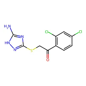 2-[(5-amino-4H-1,2,4-triazol-3-yl)sulfanyl]-1-(2,4-dichlorophenyl)ethanone structure