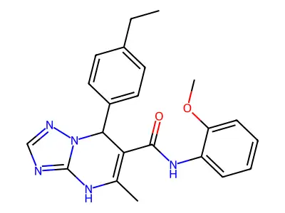 7-(4-ethylphenyl)-N-(2-methoxyphenyl)-5-methyl-4,7-dihydro[1,2,4]triazolo[1,5-a]pyrimidine-6-carboxamide structure