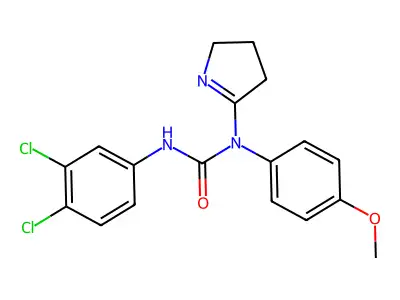 3-(3,4-dichlorophenyl)-1-(3,4-dihydro-2H-pyrrol-5-yl)-1-(4-methoxyphenyl)urea structure
