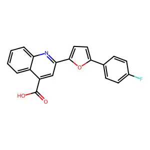 2-[5-(4-Fluorophenyl)furan-2-yl]quinoline-4-carboxylic acid structure
