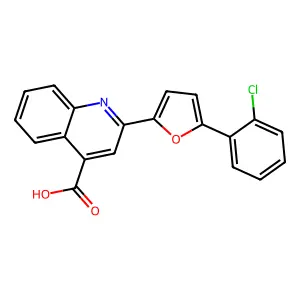 2-[5-(2-Chlorophenyl)furan-2-yl]quinoline-4-carboxylic acid structure