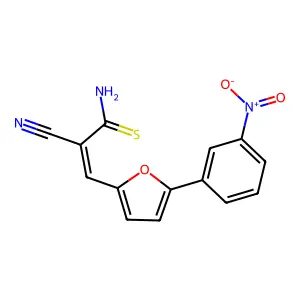 (2E)-2-cyano-3-[5-(3-nitrophenyl)furan-2-yl]prop-2-enethioamide structure