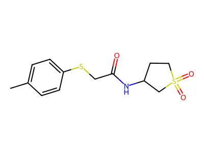N-(1,1-dioxothiolan-3-yl)-2-(4-methylphenyl)sulfanylacetamide structure