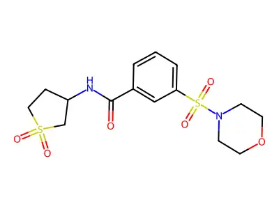 N-(1,1-dioxidotetrahydro-3-thienyl)-3-(4-morpholinylsulfonyl)benzamide structure