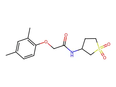 2-(2,4-dimethylphenoxy)-N-(1,1-dioxothiolan-3-yl)acetamide structure