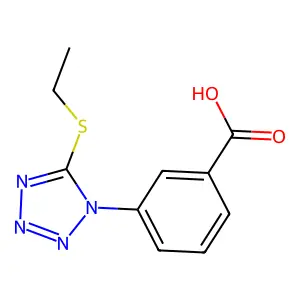 3-(5-Ethylsulfanyltetrazol-1-yl)benzoic acid structure