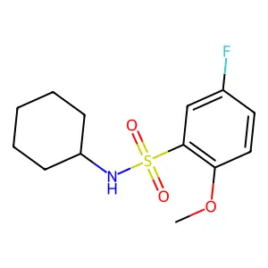 N-cyclohexyl-5-fluoro-2-methoxybenzenesulfonamide structure