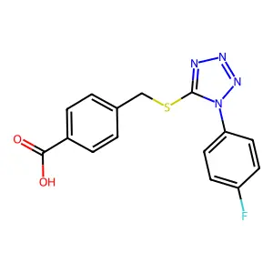 4-[[1-(4-Fluorophenyl)tetrazol-5-yl]sulfanylmethyl]benzoic acid structure