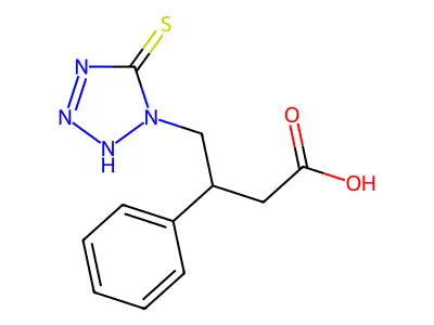 1-(3-Carboxy-2-phenylpropyl)-1H-tetrazole-5-thiol structure