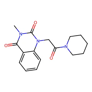 3-Methyl-1-(2-oxo-2-piperidin-1-ylethyl)quinazoline-2,4-dione structure