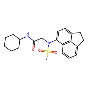 N-cyclohexyl-2-[1,2-dihydroacenaphthylen-5-yl(methylsulfonyl)amino]acetamide structure