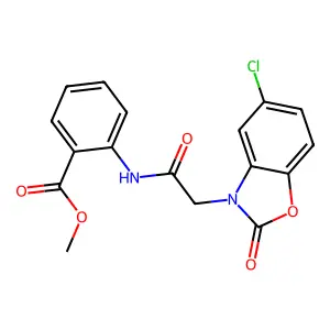 Methyl 2-[[2-(5-chloro-2-oxo-1,3-benzoxazol-3-yl)acetyl]amino]benzoate structure