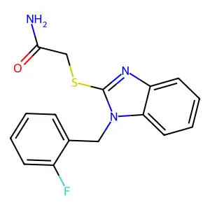 2-[1-[(2-Fluorophenyl)methyl]benzimidazol-2-yl]sulfanylacetamide structure