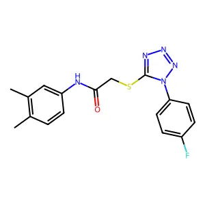 N-(3,4-dimethylphenyl)-2-[1-(4-fluorophenyl)tetrazol-5-yl]sulfanylacetamide structure