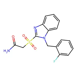 2-{[1-(2-fluorobenzyl)-1H-benzimidazol-2-yl]sulfonyl}acetamide structure